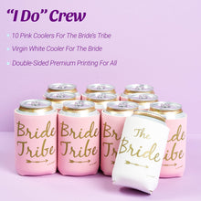 Load image into Gallery viewer, Bride Tribe Bachelorette Party Regular Cans Bottles Coozies - Rosé Pink - 11 Pack