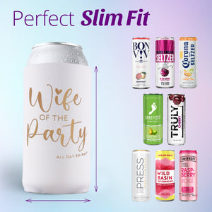 Wife of the Party Bachelorette Party Skinny Can Sleeves 11 Pack